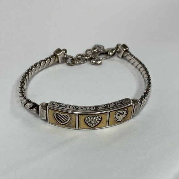 Brighton triple heart gold and silver bracelet